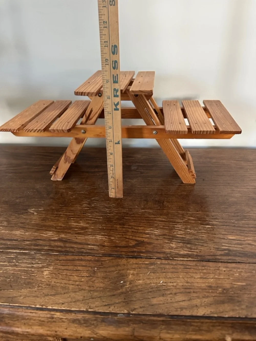 Miniature Wooden Picnic Table - Natural Wood
